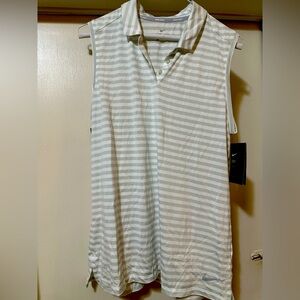 Nike Golf Women's Dryfit Polo Sleeveless green/white Tank Top Size L NWT